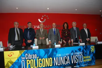 Autoridades en la presentaci&oacute;n de los actos del Pol&iacute;gono de San Cibrao.