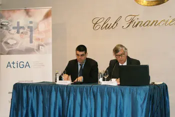 Manuel Varela y Juan Manuel Vieites en la presentaci&oacute;n del balance de ATIGA.