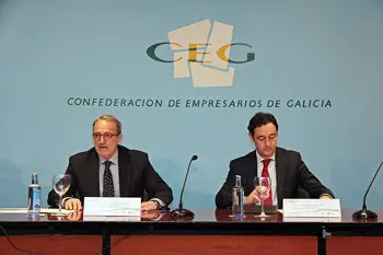 El presidente de la CEG, Antonio Dieter Moure, y el presidente del Igape, Javier Aguilera./L.P.