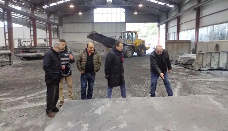 Tahoces en las instalaciones de Pizarras Vazfer.