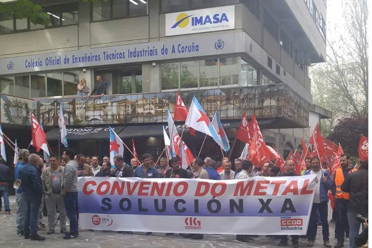 Concentraci&oacute;n de delegados sindicais do sector siderometal&uacute;rxico na Coru&ntilde;a./UGT.
