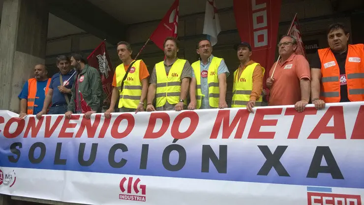 Concentraci&oacute;n na Coru&ntilde;a dos traballadores do sector do metal./CIG.