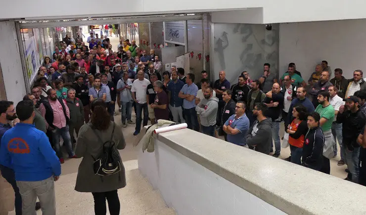 Protesta del pasado mi&eacute;rcoles en Vigo para reclamar un convenio digno para el sector del metal./CIG.