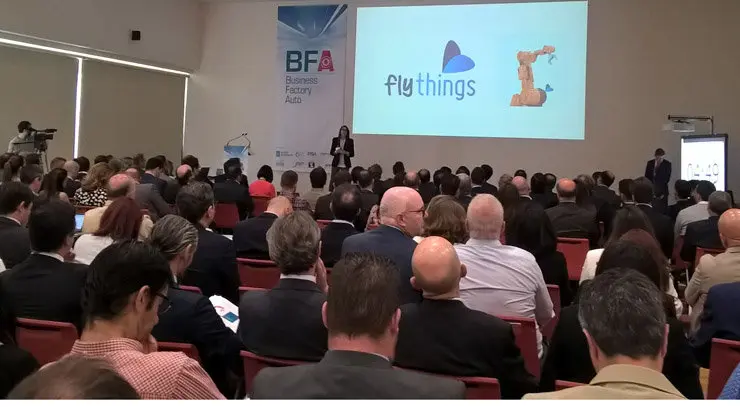Intervenci&oacute;n de Flythings durante el acto de presentaci&oacute;n de los proyectos de la Business Factory Auto el pasado mes de junio.