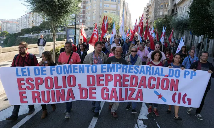 Mobilizaci&oacute;n da CIG en Vigo contra a Lei de fomento empresarial.