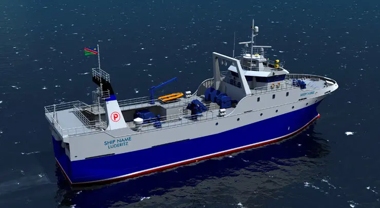Recreaci&oacute;n en 3D de uno de los barcos que faenar&aacute;n para la filial de Namibia.