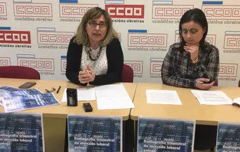 Maica Bouza, secretaria de Emprego e Previsi&oacute;n Social, e Silvia Parga, economista de CCOO.