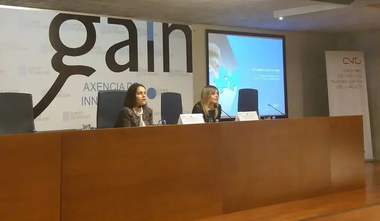 La directora de la Gain, Patricia Argerey (izq.) present&oacute; las ayudas del Conecta Peme.