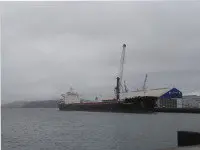 Descarga de graneles en el Puerto de Mar&iacute;n.