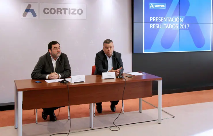 Antonio Pic&oacute;n y Daniel Lainz, en la presentaci&oacute;n de resultados de Cortizo.