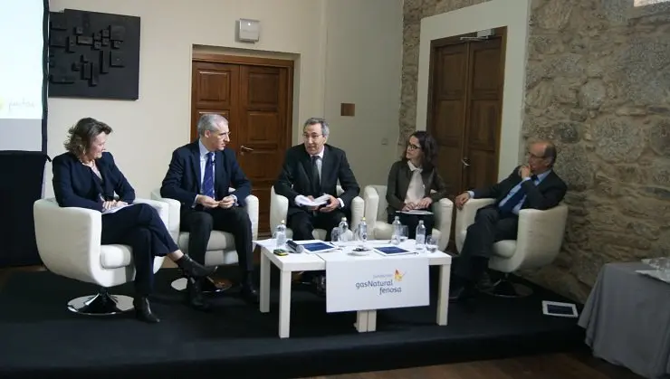 Blanca Losada, Francisco Conde, Mart&iacute; Sol&aacute;, Laia Gelabert y Antoni Garrel, en un momento de la jornada. /P.L.