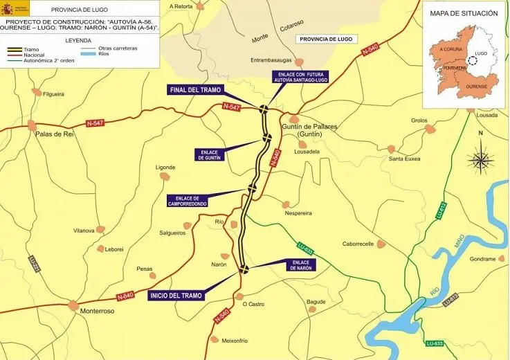 Parte del proyecto de construcci&oacute;n de la A-56.
