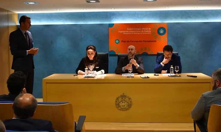 Oriol Sarmiento, Cruz Ferreira, Jorge Sanz y Fernando Blanco en la sede compostelana del ICOIIG.