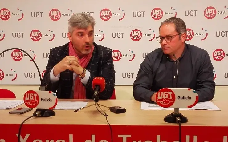 Javier Castro y &Aacute;ngel Iglesias presentaron el "Informe de exclusi&oacute;n financiera en Galicia" de UGT.