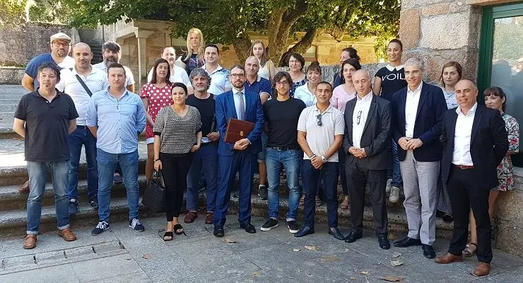 Participantes del segundo coworking del Saln&eacute;s, en su sede en Vilanova de Arousa.