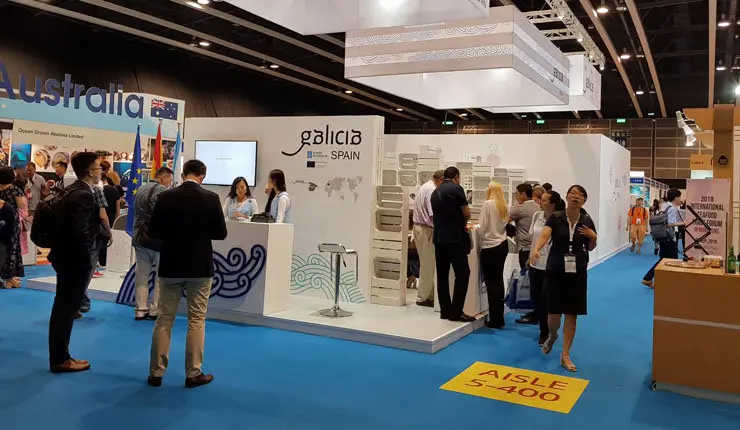 Stand de la Xunta y las empresas gallegas en Seafood Expo Asia