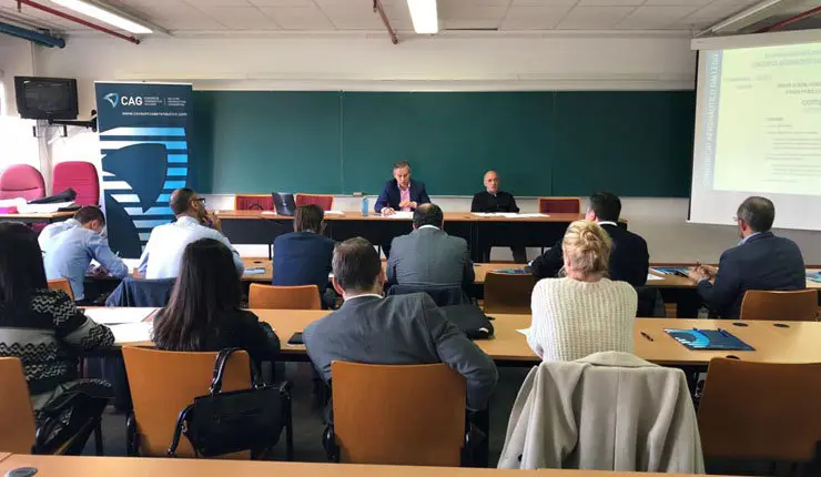La asamblea del Consorcio Aeron&aacute;utico tuvo lugar en ela Fundaci&oacute;n de Ingenier&iacute;a Civil de Galicia en A
Coru&ntilde;a.