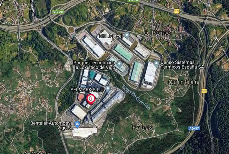 Vista de Google Maps del Parque Tecnol&oacute;gico y Log&iacute;stico de Vigo.