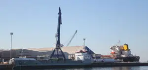 Buques operando en el Puerto de Mar&iacute;n.