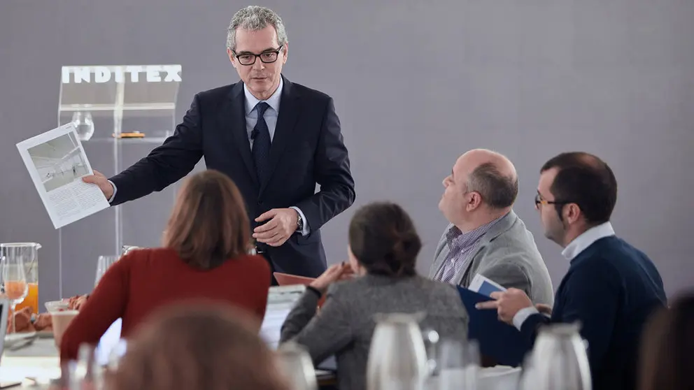 Pablo Isla, presidente de Inditex, en la presentaci&oacute;n de resultados del ejercicio./DOMOFOTOGRAF&Iacute;A.
