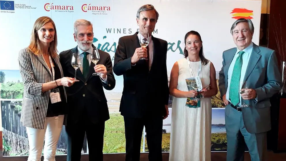 Showroom de la D.O. R&iacute;as Baixas en el hotel Gran Hyatt Seoul de la capital surcoreana.