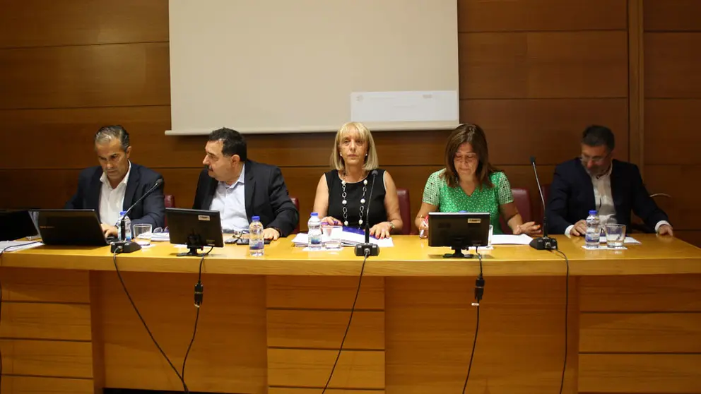 Reuni&oacute;n de la junta directiva de la CEO; en el centro, la presidenta, Marisol Novoa.