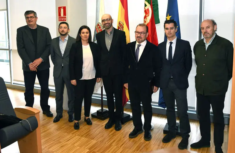 Representantes de los socios del proyecto Spin_Up: Mar&iacute;a Pais, Antonio L&oacute;pez, Borja Verea y .