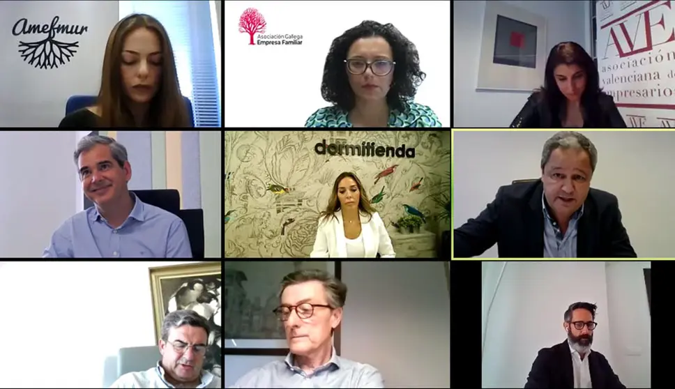 Ponentes del encuentro online organizado por las Asociaciones Territoriales de Empresa Familiar./WEB AGEF.