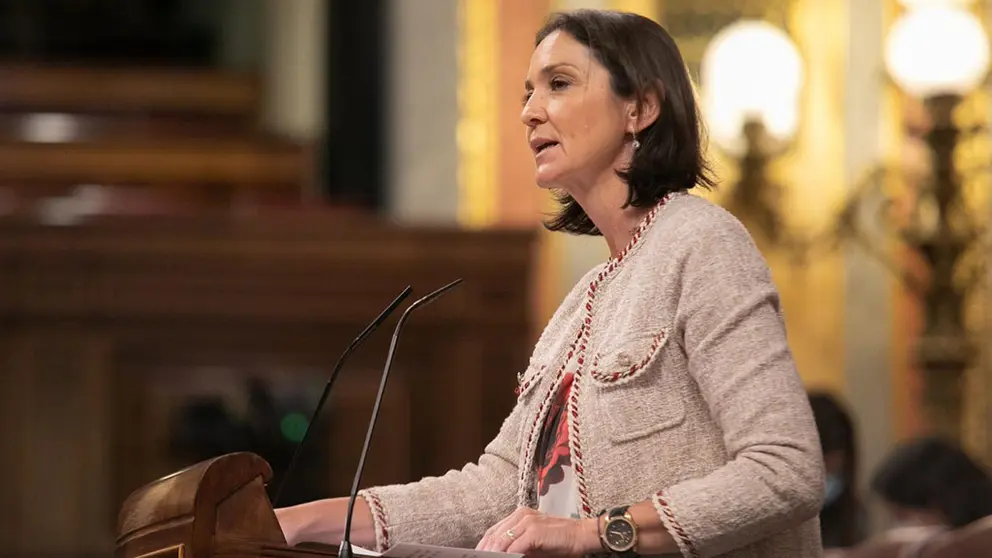 La ministra de Industria, Reyes Maroto, en el Congreso de los Diputados.