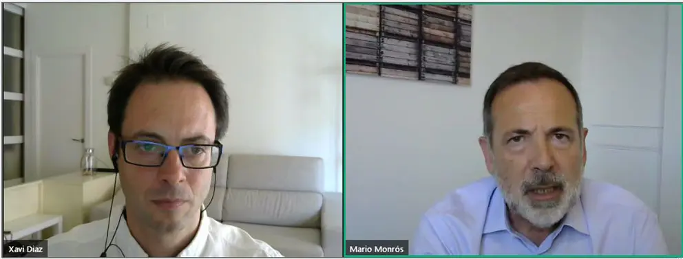 Xabier D&iacute;az y Mario Monr&oacute;s, de la consultora Tactio, en un momento del webinar.