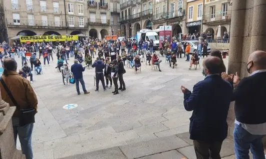 Protesta de los hosteleros ourensanos por las restricciones aprobadas por la Xunta./CONCELLO OURENSE.