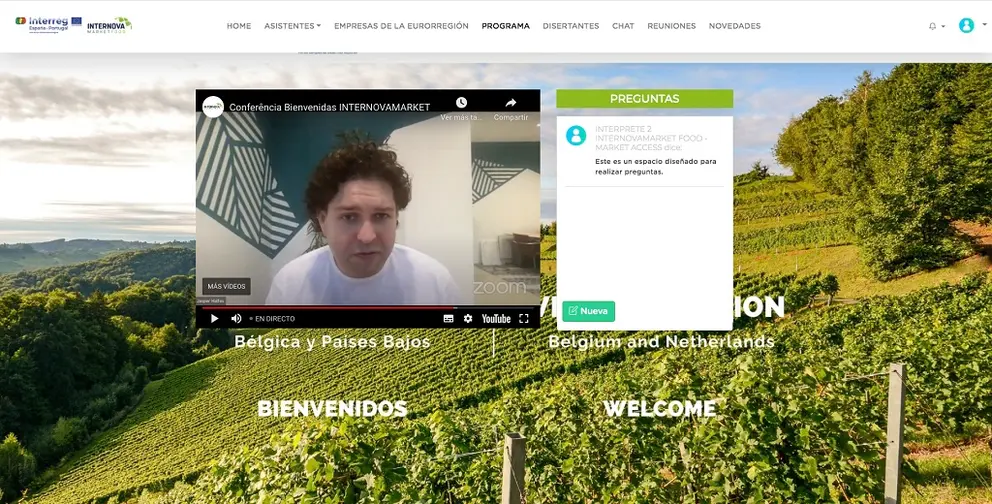 Un momento de la apertura de la misi&oacute;n comercial virtual con importadores de Holanda y B&eacute;lgica.
