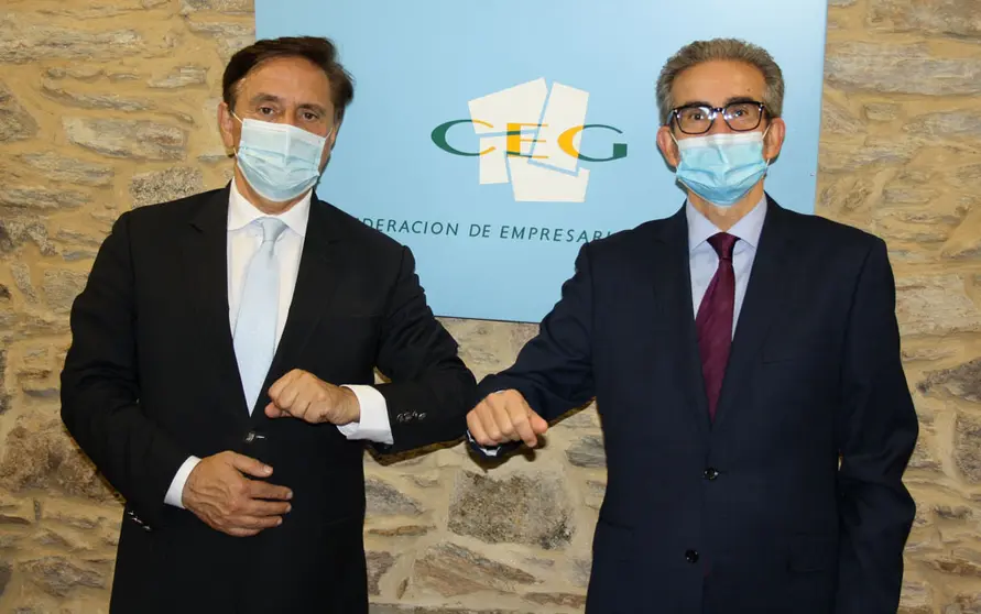 Pedro Rey y Jos&eacute; Manuel D&iacute;az Barreiros en su reuni&oacute;n en la sede de la CEG.