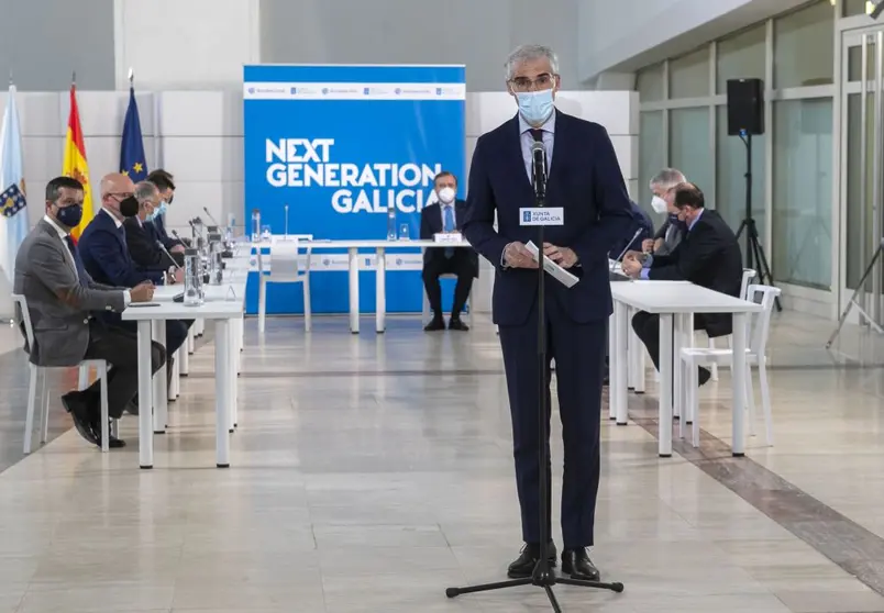 Los consejeros de la nueva Sociedad impulsora, y en primer t&eacute;rmino, el que ser&aacute; su presidente, el conselleiro Francisco Conde.