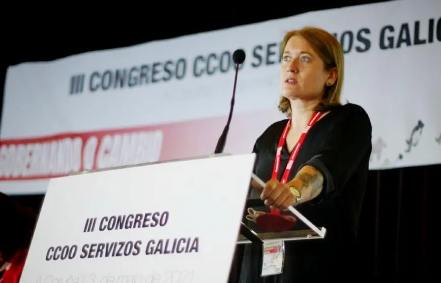 Luc&iacute;a Trenor, reelixida secretaria xeral de CCOO-Servizos.