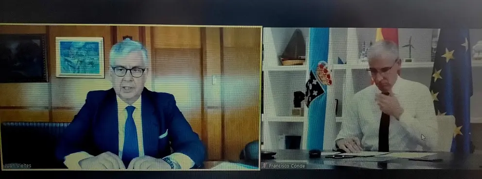 Juan Manuel Vieites y Francisco Conde en un momento del webinar "