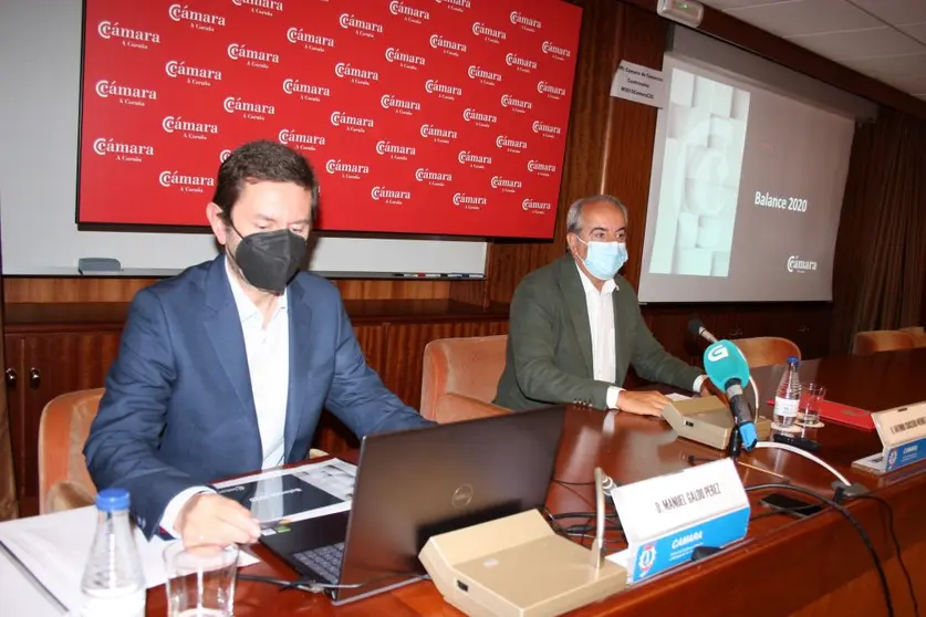El director general de la C&aacute;mara, Manuel Galdo, y su presidente, Antonio Couceiro.
