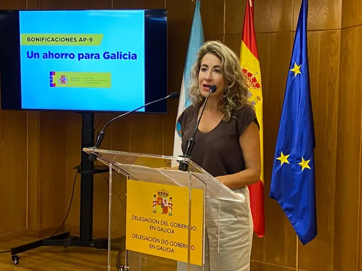 La ministra de Transportes, Raquel S&aacute;nchez Jim&eacute;nez, present&oacute; en A Coru&ntilde;a el esquema de bonificaciones de la AP-9./TWITTER MITMA.