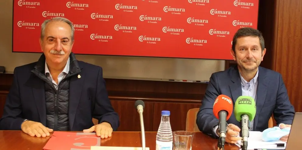 Antonio Couceiro y Manuel Galdo presentaron el Plan Operativo Anual de la C&aacute;mara de A Coru&ntilde;a.