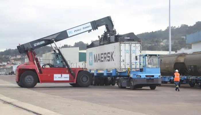 El servicio ferroviario de carga refrigerada de Maersk tarda d&iacute;a y medio en conectar Algeciras con el puerto de Mar&iacute;n./WEB APMAR&Iacute;N.
