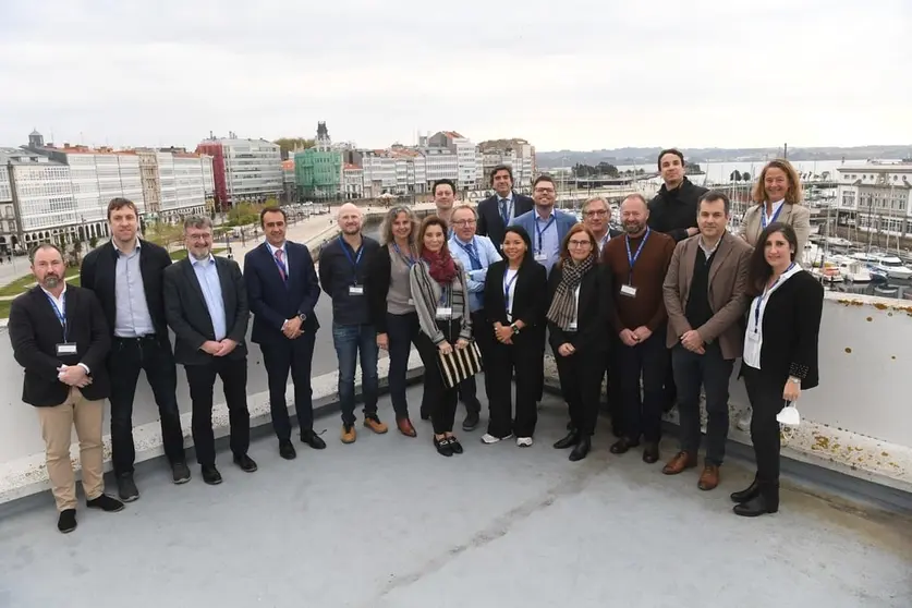 Representantes de puertos de Espa&ntilde;a, Francia, Irlanda, Escocia, Pa&iacute;ses Bajos y Dinamarca en su visita a A Coru&ntilde;a.