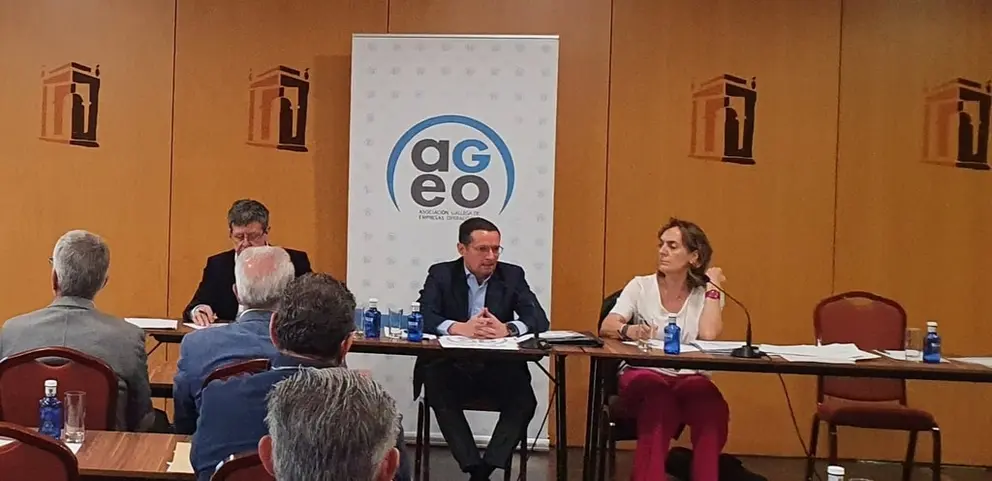 Un momento de la asamblea de AGEO, celebrada de manera presencial en Santiago.
