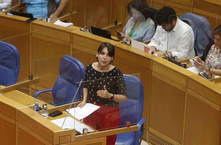 A conselleira Mar&iacute;a Jes&uacute;s Lorenzana, no Parlamento galego.