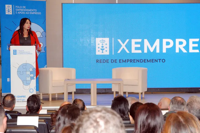 A conselleira Mar&iacute;a Jes&uacute;s Lorenzana, na inauguraci&oacute;n do polo de emprendemento de Monforte.