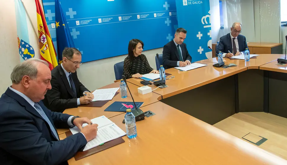 Firma del acuerdo del Igape con Iberaval, Afigal y Sogarpo.