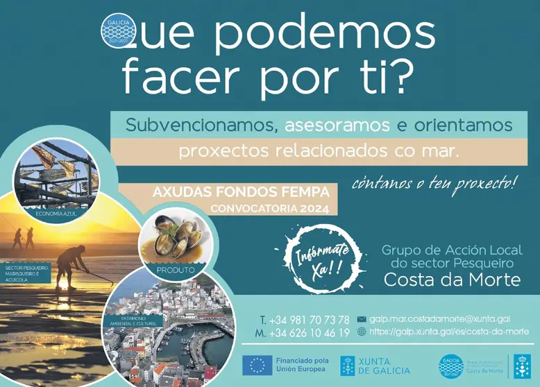 Cartel da convocatoria de axudas  polo Galp Costa da Morte