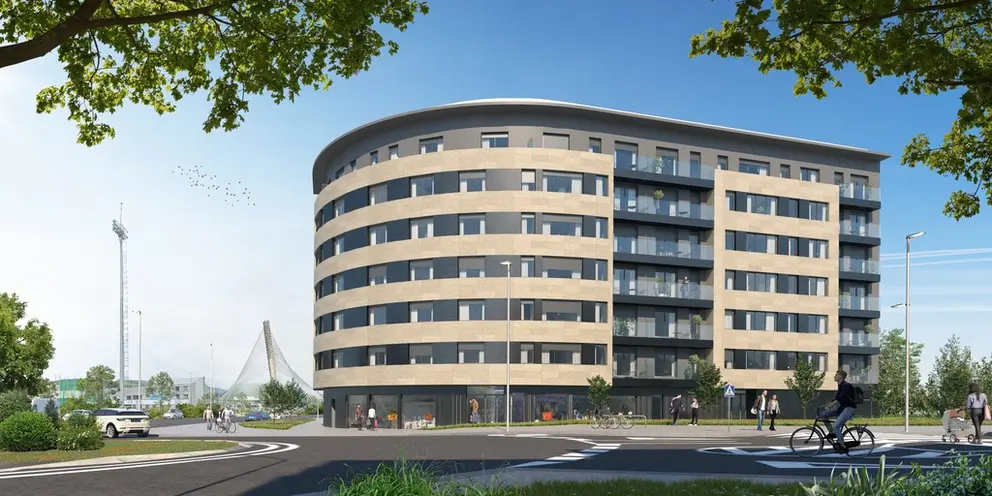 Vista del futuro edificio Aires da Ponte