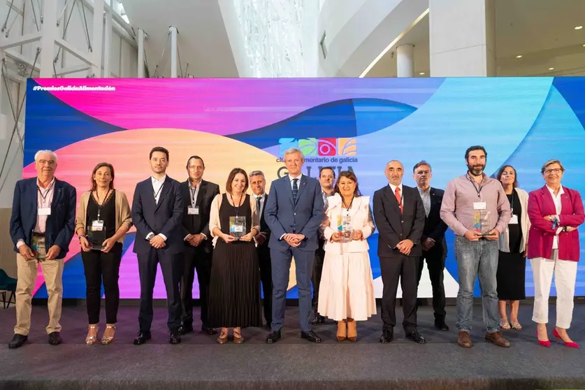 Premiados na edici&oacute;n anterior dos Premios Galicia Alimentacion. FOTO Cl&uacute;ster.