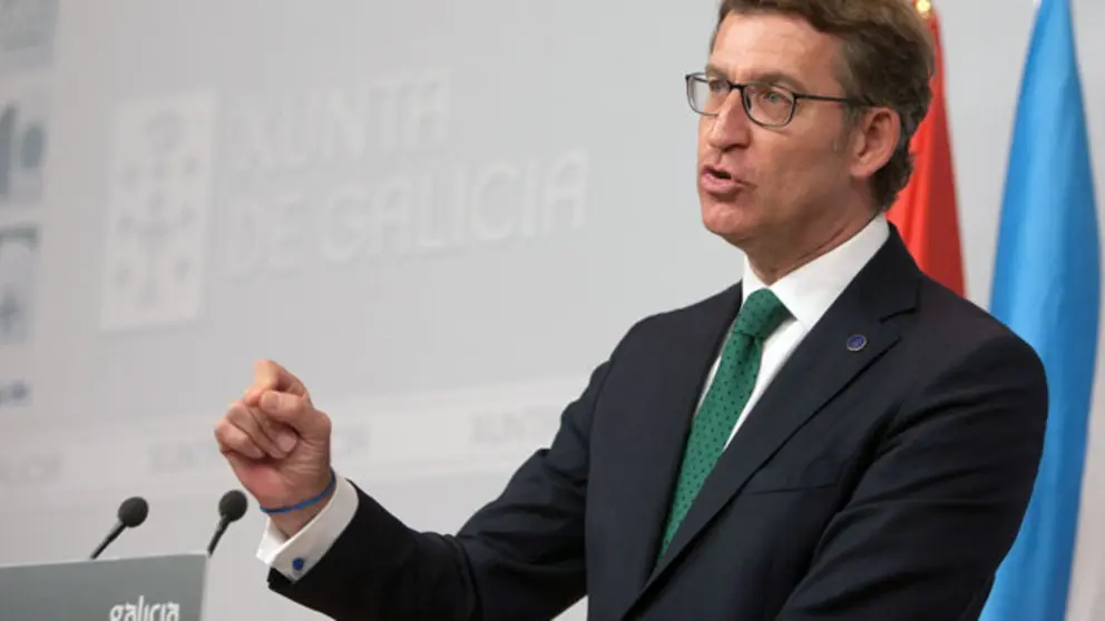 El presidente de la Xunta en una rueda de prensa tras el Consello.