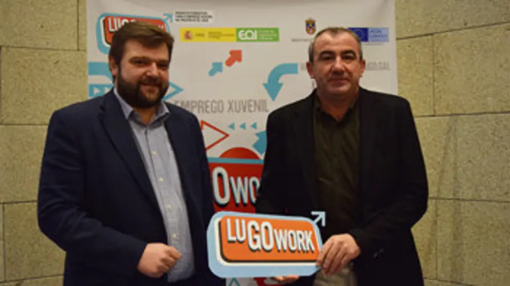 El diputado &Aacute;lvaro Santos y el presidente de la Diputaci&oacute;n de Lugo, Dar&iacute;o Campos, presentaron Lugowork.